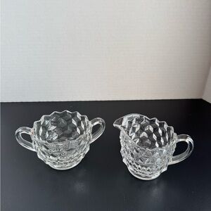 Crystal Glass Sugar and Creamer Set